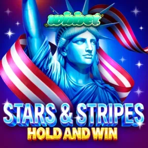 Interface vibrante do slot Stars & Stripes Hold and Win com símbolos patrióticos